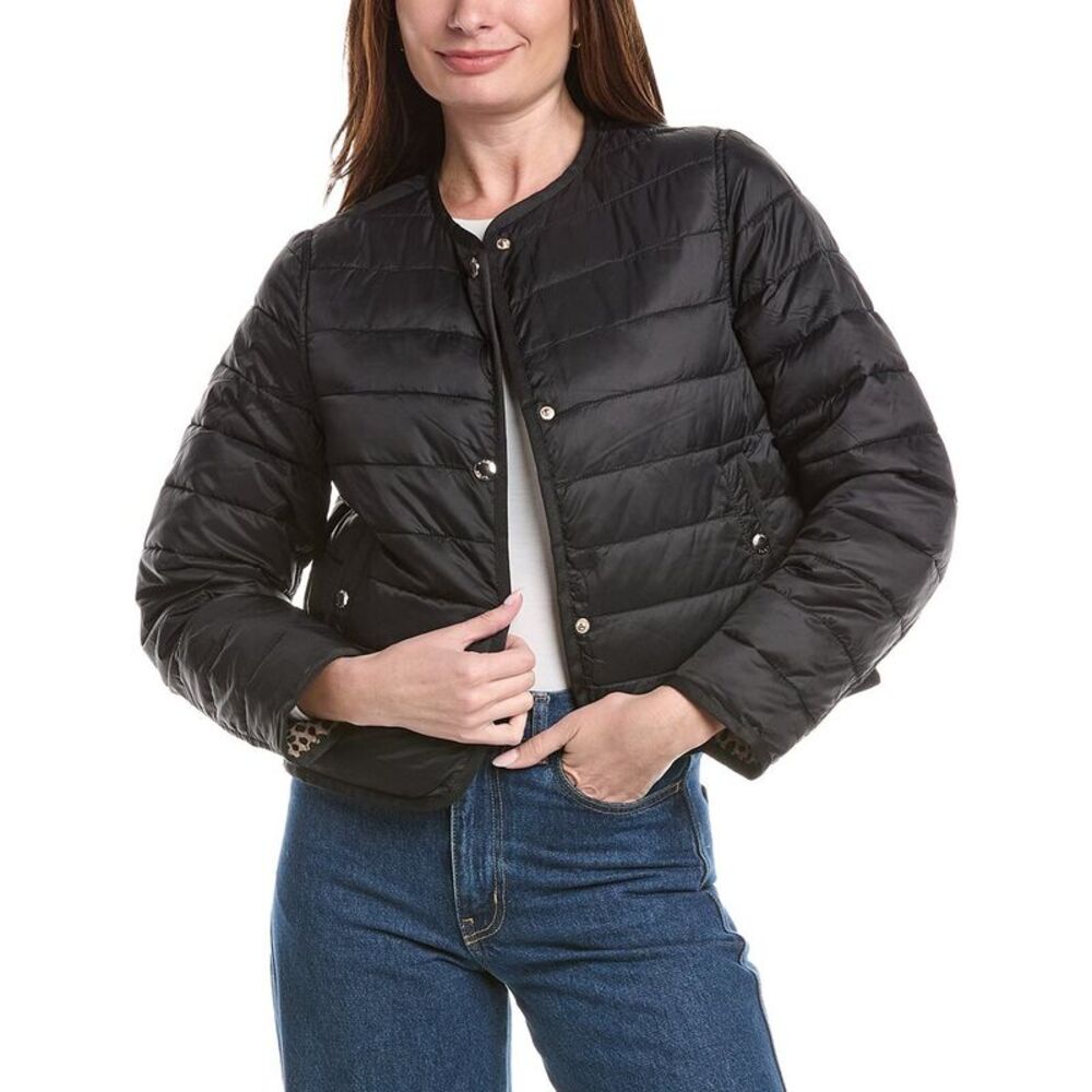 Michael Kors Womens Short Puffer Jacket, Black